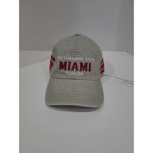Miami Florida Baseball Cap Hat Adjustable Tan/maroon NWT